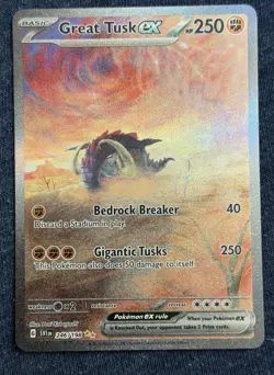 GREAT TUSK EX POKEMON SCARLET & VIOLET SPECIAL ILLUSTRATION RARE SIR 246/198 - Image 1