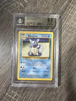 2000 POKEMON BASE SET 2 #63 WARTORTLE BGS 9.5 MINT - Image 1