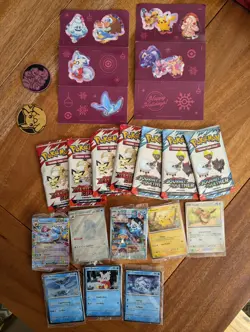 Pokemon 2025 Holiday Calendar Promos, Fun Packs, Stickers And Coins - Image 1