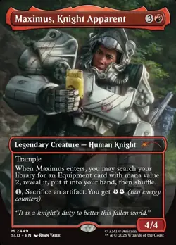 (Both Cards) Maximus Knight Apparent & T-6o Power Armor MTG Secret Lair - Image 1
