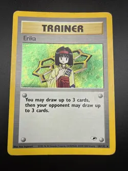 Pokemon TCG Erika 16/132 Gym Heroes Holo Rare Trainer Unlimited 2000 Card MP+ - Image 3