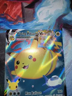 Pokemon TCG Flying Pikachu VMAX Holo Ultra Rare Card 007/025 Mint Condition - Image 3