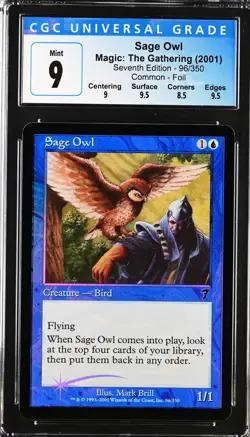 SAGE OWL 7th Edition Foil C CGC 9 MTG [Nostalgium] - Image 1