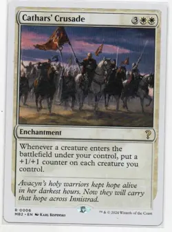 MTG: Mystery Booster 2: White Border Cathars' Crusade: Lightly Played Condition - Image 1