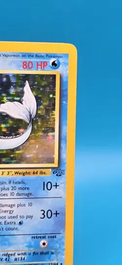 Vaporeon 12/64 Holo Rare Unlimited Jungle Pokemon ( B9) - Image 3