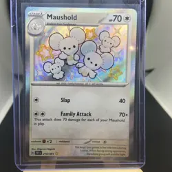 Maushold 210/091 Paldean Fates Baby Shiny Holo Rare Pokemon Card TCG - Image 1