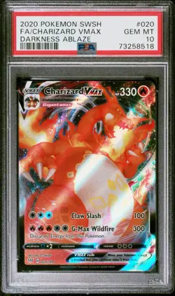 Charizard VMAX 2020 Pokemon SWSH Darkness Ablaze Full Art #020 PSA 10 - Image 1