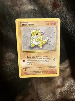 Pokemon TCG Sandshrew Card Base Set Vintage Collectible - Image 1