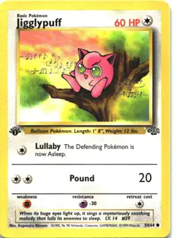 Jigglypuff 54/64 Common Jungle Pokemon 1st Edition Heavily Played - Image 1