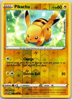 Pikachu 065/202 Reverse Holo Common Sword & Shield LP - Image 1