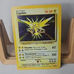 Pokemon TCG Zapdos Base Set Holo Rare 16/102 1999 Very Good Cond. NM - Image 1