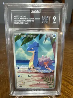 Graded Pokemon TCG Misty's Lapras Destined Rivals 194/182 TAG 9 Mint - Image 1