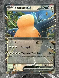Pokemon TCG Snorlax EX Double Holo Rare Prismatic Card 076/131 - Image 1
