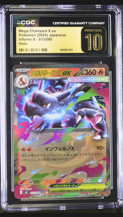 CGC 10 Pristine Mega Charizard X EX 013/080 Holo Inferno X Pokemon Japanese - Image 1