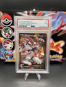 2015 Pokemon XY Double Crisis #15 FA Team Magma's Groudon EX PSA 7 NM - Image 1