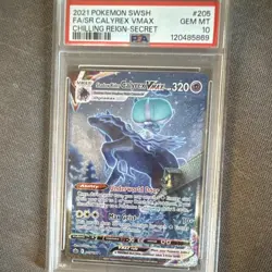Pokemon Shadow Rider Calyrex VMAX Secret Rare 205/198 PSA 10 Holo English - Image 1