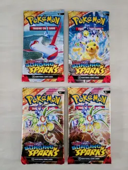 Pokemon Scarlet & Violet Surging Sparks Booster Pack X 4 Factory Sealed New - Image 1