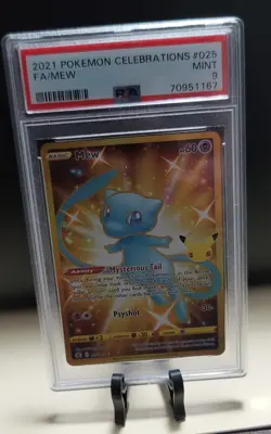 PSA 9 Gem Mint Pokemon 2021 Mew Full Art Celebrations Gold #025 025/025 - Image 1