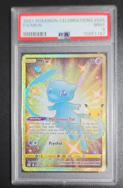 PSA 9 Gem Mint Pokemon 2021 Mew Full Art Celebrations Gold #025 025/025 - Image 2
