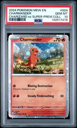 2024 POKEMON MEW EN-151 CHARIZARD EX SUPER-PREMIUM COLLECTION CHARMANDER PSA 10 - Image 1