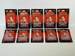 Pokemon TCG Mystery Mewtwo Booster Pack Walmart Chase Pack Lot Of 10 - Image 1