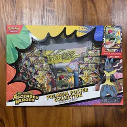 Pokemon TCG Ascended Heroes Premium Poster Collection Mega Lucario Sealed - Image 1