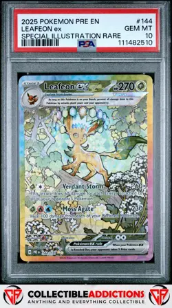 2025 Pokemon Prismatic Evolutions #144 Leafeon Ex Special Illustration PSA 10 - Image 1