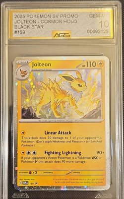 Pokemon Jolteon Cosmos Holo 169 Scarlet & Violet Promo (2025) AGS 10 - Image 1