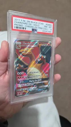 2017 POKEMON SM BLACK STAR PROMO #SM60 FULL ART/CHARIZARD GX PSA 8 - Image 3