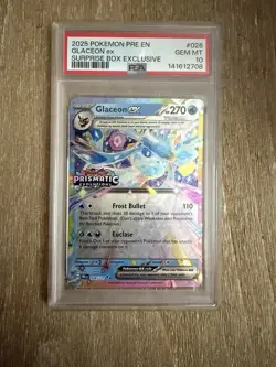 2025 Pokemon PRE EN Surprise Box Exclusive #026 Glaceon ex PSA 10 GEM MINT - Image 1
