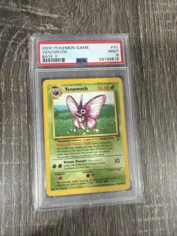 Pokemon TCG Venomoth Base Set 2 31/130 Unlimited Rare - PSA 9 - Image 1