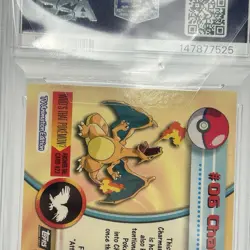 Topps Pokemon series 1 Charizard PSA 6 #6 silver foil embossed flames 3rd print - Image 5