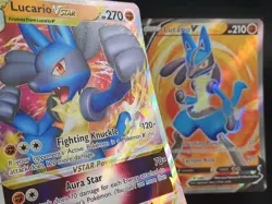 Lucario V Star SWSH214 Lucario V SWSH213 Promo Holo Sword Shield Pokemon - Image 2