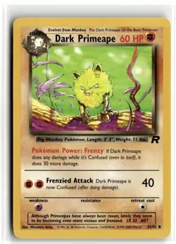 2000 Pokemon - Team Rocket Dark Primeape #43/82 - Image 1