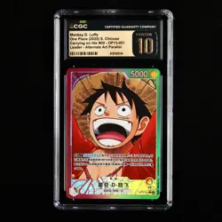 CGC 10 PRISTINE 2025 One Piece CHN Monkey D. Luffy OP13-001 L (Alt Art)(1) - Image 1