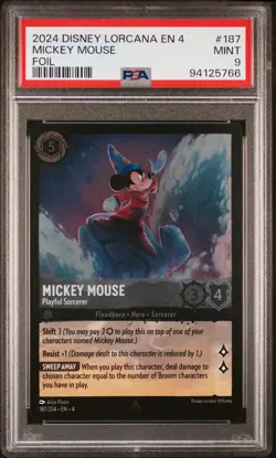 2024 DISNEY LORCANA EN 4-URSULA'S RETURN MICKEY MOUSE - PLAYFUL SORCERER PSA 9 - Image 1