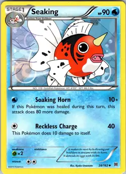 Pokemon TCG Seaking XY BREAKthrough 28/162 Regular Uncommon Card NM - Image 1
