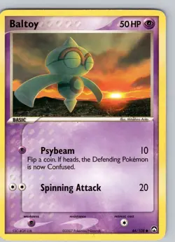 Pokemon TCG Baltoy EX Power Keepers 44/108 Regular Common Card Played MP-LP - Image 1