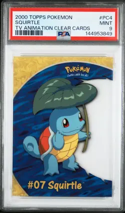 2000 Topps Pokemon TV Animation Clear Cards Squirtle #PC4 PSA 9 MINT - Image 1