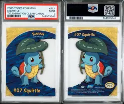 2000 Topps Pokemon TV Animation Clear Cards Squirtle #PC4 PSA 9 MINT - Image 3