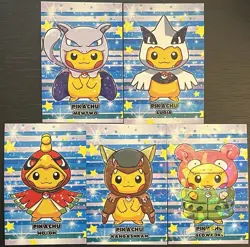 Pokemon Poncho Pikachu Lot Lugia Ho Oh Mewtwo Holo Merry Christmas Card NM at - Image 1