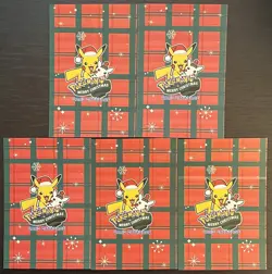 Pokemon Poncho Pikachu Lot Lugia Ho Oh Mewtwo Holo Merry Christmas Card NM at - Image 2