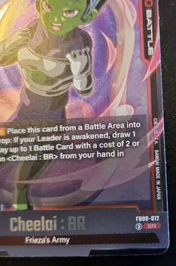 Cheelai : BR FB09-012 Foil Super Rare Dual Evolution Dragon Ball Super Card Game - Image 5