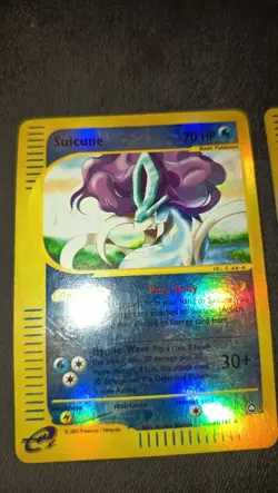 Lotto 4 Cards Pokemon Aquapolis Suicune Revers Houndoom Reverse No Charizard Eng - Image 4