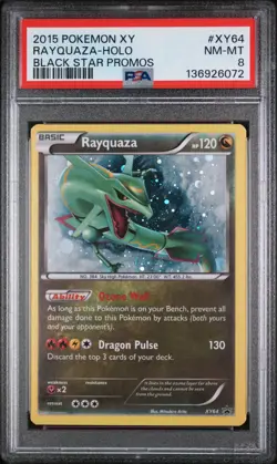 2015 POKEMON XY BLACK STAR PROMOS #XY64 RAYQUAZA-HOLO PSA 8 - Image 1