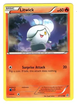 Pokemon TCG Litwick Black & White Plasma Storm 21/135 Regular Common Card LP-NM - Image 1