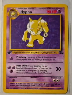 Pokemon Fossil Hypno 23/62 First Edition Non-Holo Englisch Near Mint - Image 1