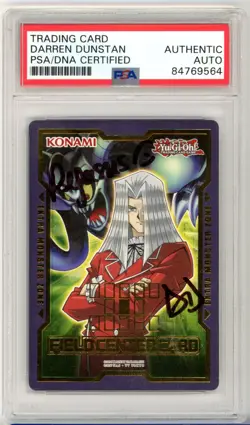 PSA Signed Darren Dunstan Yu-Gi-Oh! Pegasus Field Center Card 1996 TV Tokyo - Image 1