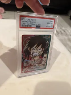 One Piece OP01-003 Monkey D Luffy Pre-Errata Alternate Art Leader PSA 10 - Image 2