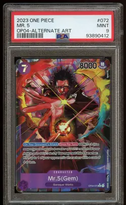 2023 One Piece English MR. 5 Alternate Alt Art OP04-119 - PSA 9 - Image 1